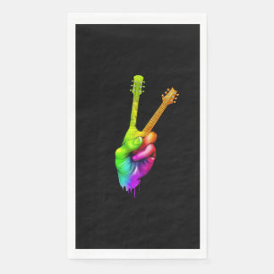 Serviette En Papier Guitare Lover   Main guitare