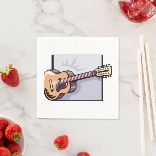 Serviette En Papier Guitare rétro acoustique à 12 cordes (En situation)