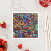 Serviette En Papier Guitares en mandala style batik (En situation)