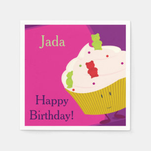 Serviette En Papier Gummy Bear Cupcake  Papier