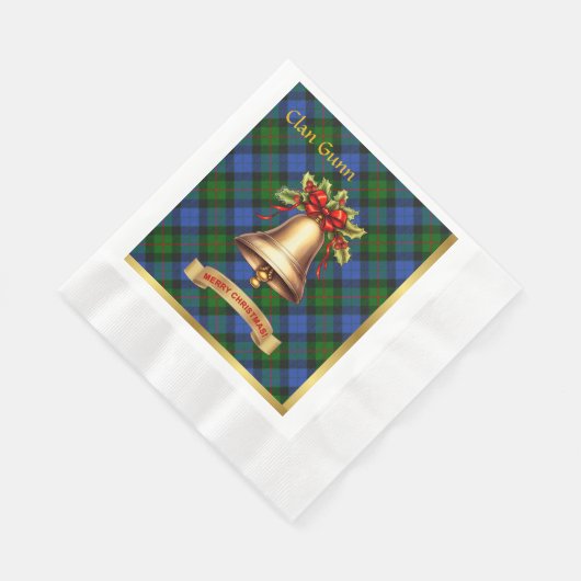 Serviette En Papier Gunn personnalisé Tartan Noël (Coin)