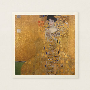 Serviette En Papier Gustav Klimt, Adele, Art nouveau, déco, or, peintu