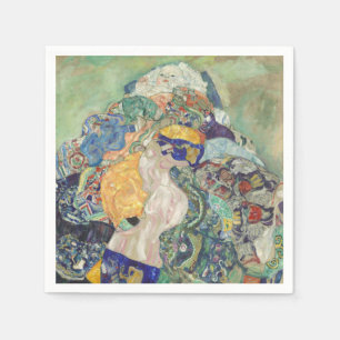 Serviette En Papier Gustav Klimt Bébé dans un Berceau Coloré Art