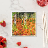 Serviette En Papier Gustav Klimt Birch Trees (En situation)