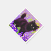 Serviette En Papier Gustav Klimt Black Kitten (Coin)