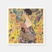 Serviette En Papier Gustav Klimt - Dame avec ventilateur (Devant)