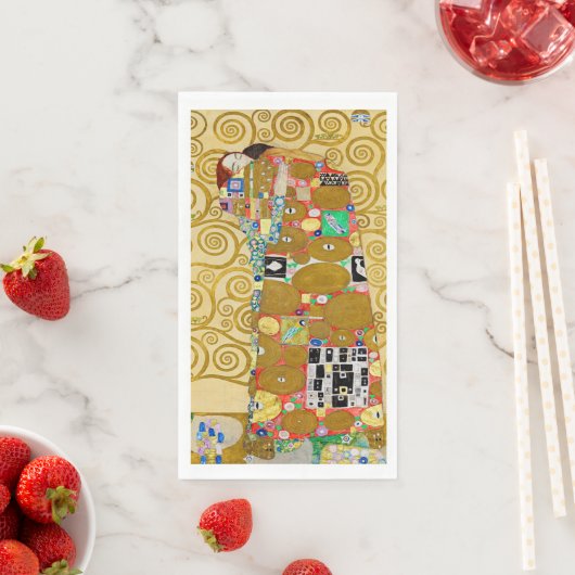 Serviette En Papier Gustav Klimt Exécution Nouveau Couple (En situation)