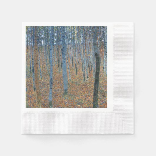 Serviette En Papier Gustav Klimt Fir Forêt Tannenwald Arbres rouges (Devant)