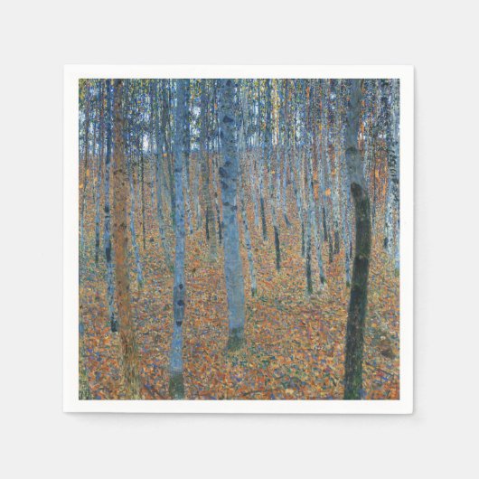 Serviette En Papier Gustav Klimt Forêt de hêtres Art fin vintage (Devant)