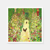 Serviette En Papier Gustav Klimt Garden with Chickens (Devant)