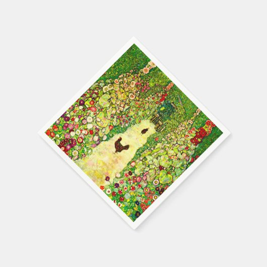 Serviette En Papier Gustav Klimt Garden with Chickens (Coin)