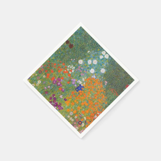 Serviette En Papier Gustav Klimt Jardin Fleur Motif célèbre peinture (Coin)