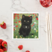 Serviette En Papier Gustav Klimt Kitten (En situation)