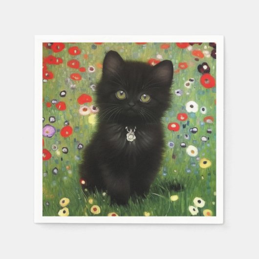 Serviette En Papier Gustav Klimt Kitten (Devant)