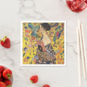 Serviette En Papier Gustav Klimt Lady With Fan Art Nouveau Painting (En situation)