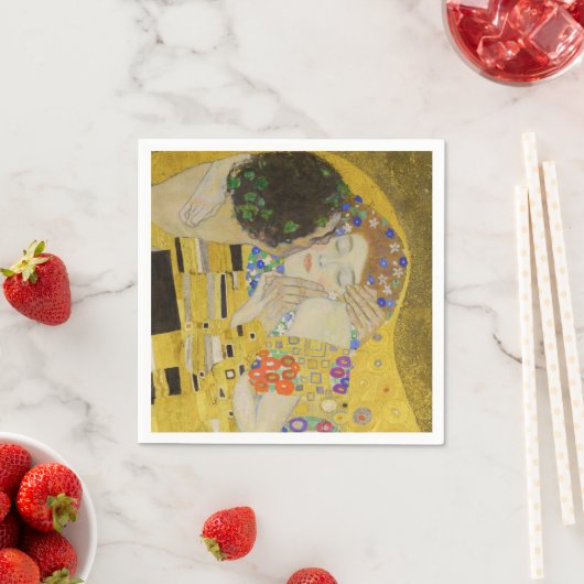 Serviette En Papier Gustav Klimt - Le baiser (En situation)