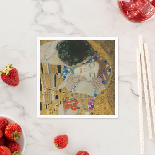Serviette En Papier Gustav Klimt Le Baiser (En situation)