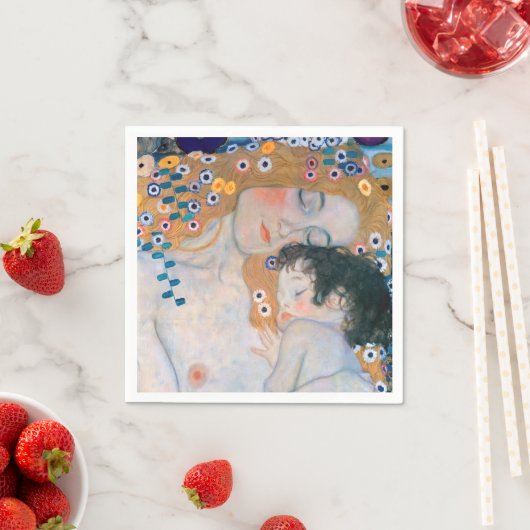Serviette En Papier Gustav Klimt - Mère et Enfant (En situation)