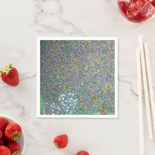 Serviette En Papier Gustav Klimt - Rosiers sous les arbres (En situation)