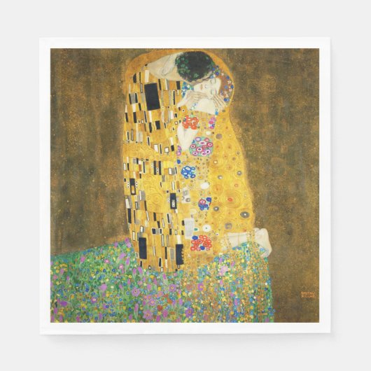 Serviette En Papier Gustav Klimt The Kiss Vintage (Devant)
