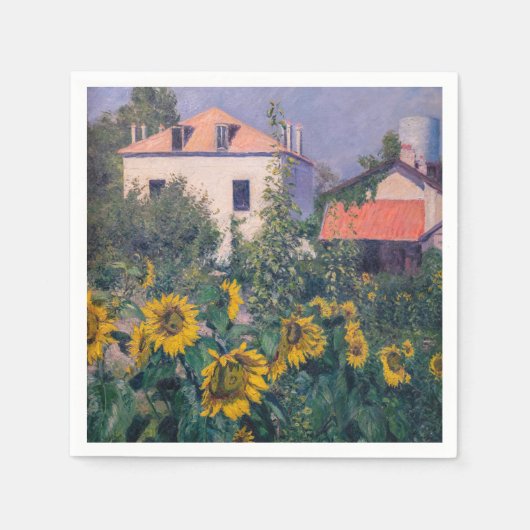 Serviette En Papier Gustave Caillebotte - Fleurs de soleil, Jardin (Devant)