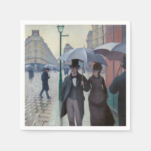 Serviette En Papier Gustave Caillebotte - Paris Street ; Rainy Day (Devant)