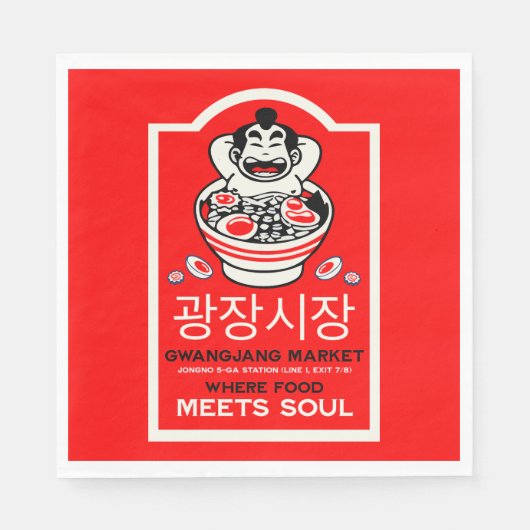 Serviette En Papier Gwangjang Marché Soul Corée (Devant)