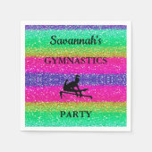 Serviette En Papier Gymnastique Anniversaire Rainbow Sparkle 50 servie (Devant)