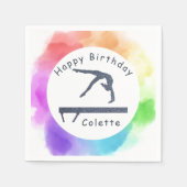 Serviette En Papier Gymnastique Balayage de l'équilibre d'anniversaire (Devant)