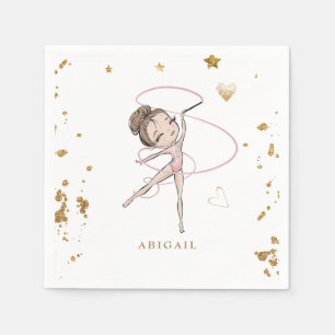 Serviette En Papier Gymnastique blanche Tumble & Twirl Anniversaire