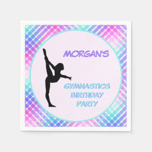 Serviette En Papier Gymnastique Féminine Anniversaire Joli Pastel Carr