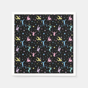 Serviette En Papier Gymnastique Féminine Gymnastes avec Étoiles