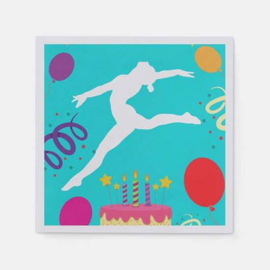 Serviette En Papier Gymnastique fête d'anniversaire (Devant)
