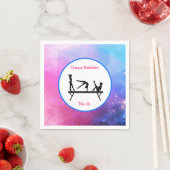 Serviette En Papier Gymnastique Filles Anniversaire Pink & Blue Napkin (En situation)