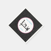 Serviette En Papier Gymnastique "Joyeux Anniversaire" Black Sparkle (Coin)