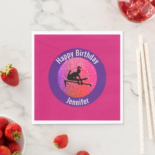 Serviette En Papier Gymnastique Joyeux Anniversaire Papier Napkin (En situation)