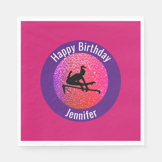 Serviette En Papier Gymnastique Joyeux Anniversaire Papier Napkin (Devant)