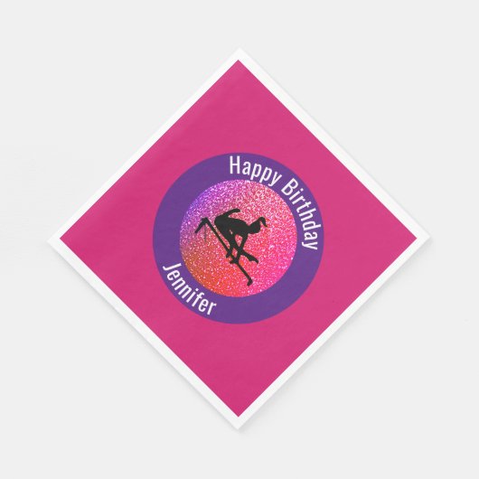 Serviette En Papier Gymnastique Joyeux Anniversaire Papier Napkin (Coin)