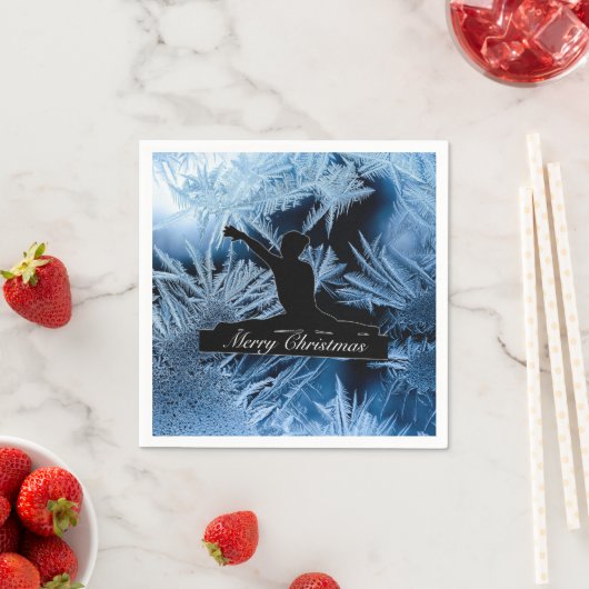 Serviette En Papier Gymnastique "Joyeux Noël" Frozen (En situation)