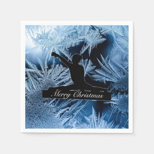 Serviette En Papier Gymnastique "Joyeux Noël" Frozen (Devant)
