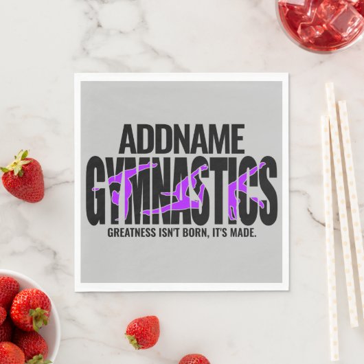 Serviette En Papier Gymnastique NOM Équipe acrobatique Gymnaste à ress (En situation)