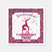 Serviette En Papier Gymnastique Parties scintillant et étoiles (Devant)