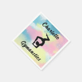 Serviette En Papier Gymnastique Pastel Rose Bleu Jaune Personnalisé (Coin)