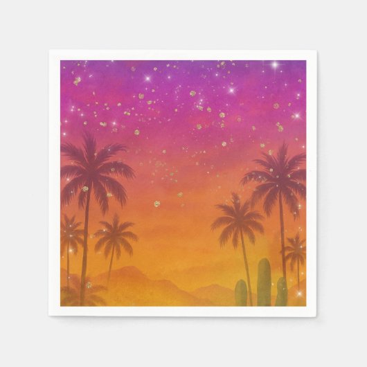 Serviette En Papier Hacienda Coucher de soleil Vibrant Fiesta Quinceañ (Devant)