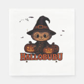 Serviette En Papier Hallobubu Halloween mignonne et Éffrayante sorcièr (Devant)