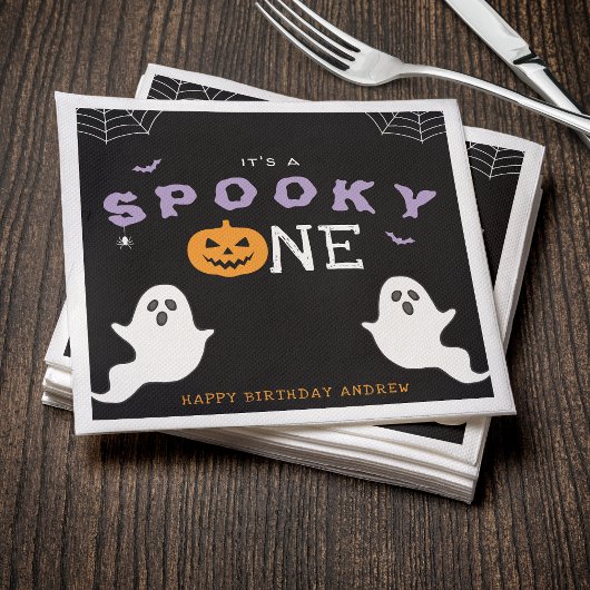 Serviette En Papier Halloween 1er anniversaire Éffrayant un fantôme go