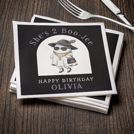 Serviette En Papier Halloween 2 Anniversaire Fête Ghost Two Boujee