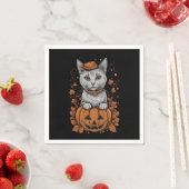 Serviette En Papier Halloween 6 kitty, jack-o-lanterne, cadeau, chaton (En situation)