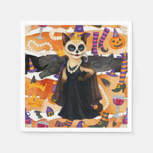 Serviette En Papier Halloween à thème pour Amoureux de les chats avec
