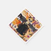 Serviette En Papier Halloween à thème pour Amoureux de les chats avec  (Coin)